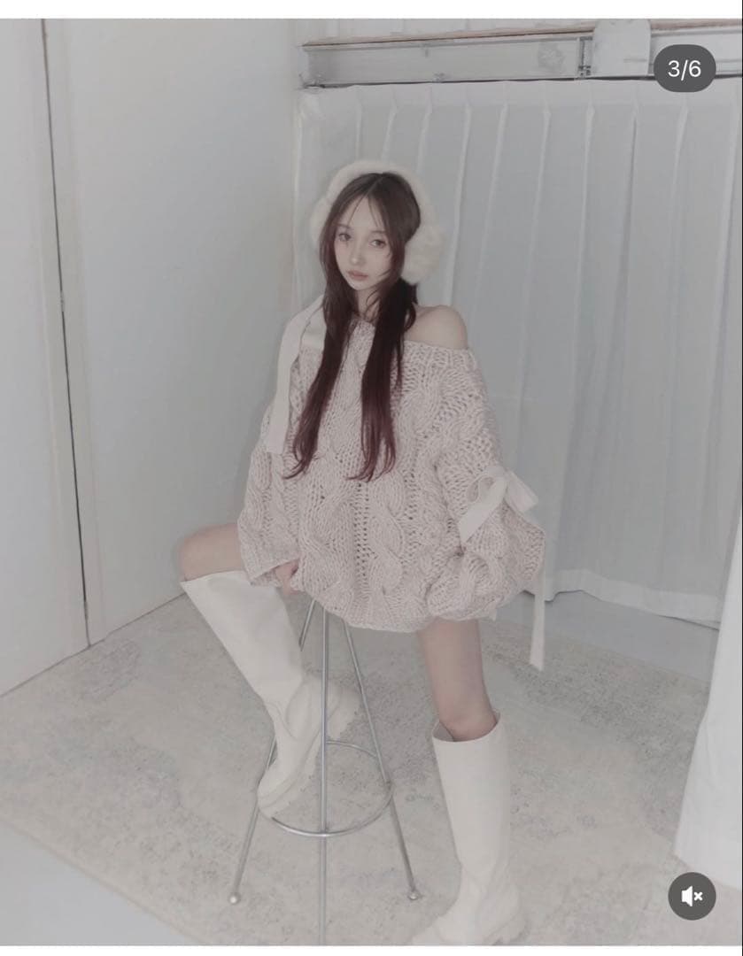 fiction tokyo holiday cable ribbon knit - メルカリ