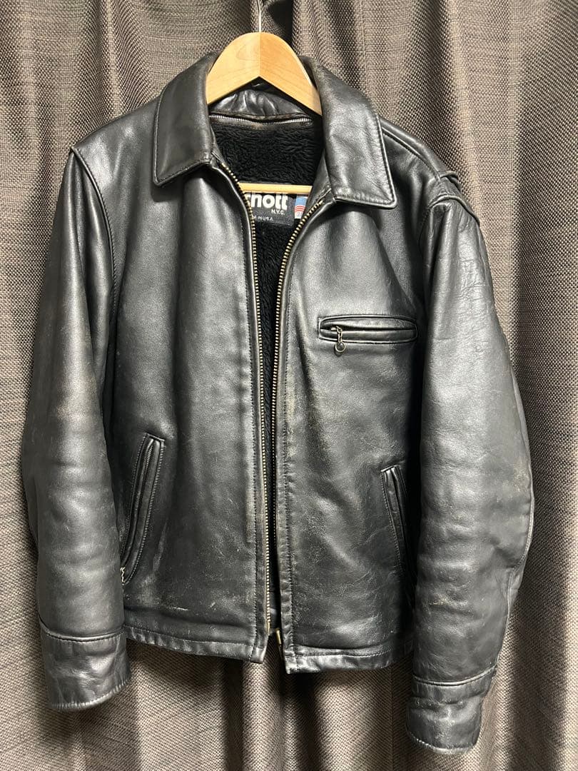 Schott 米国製 AT101 ボアライナー付 ライダースジャケット 38 - メルカリ