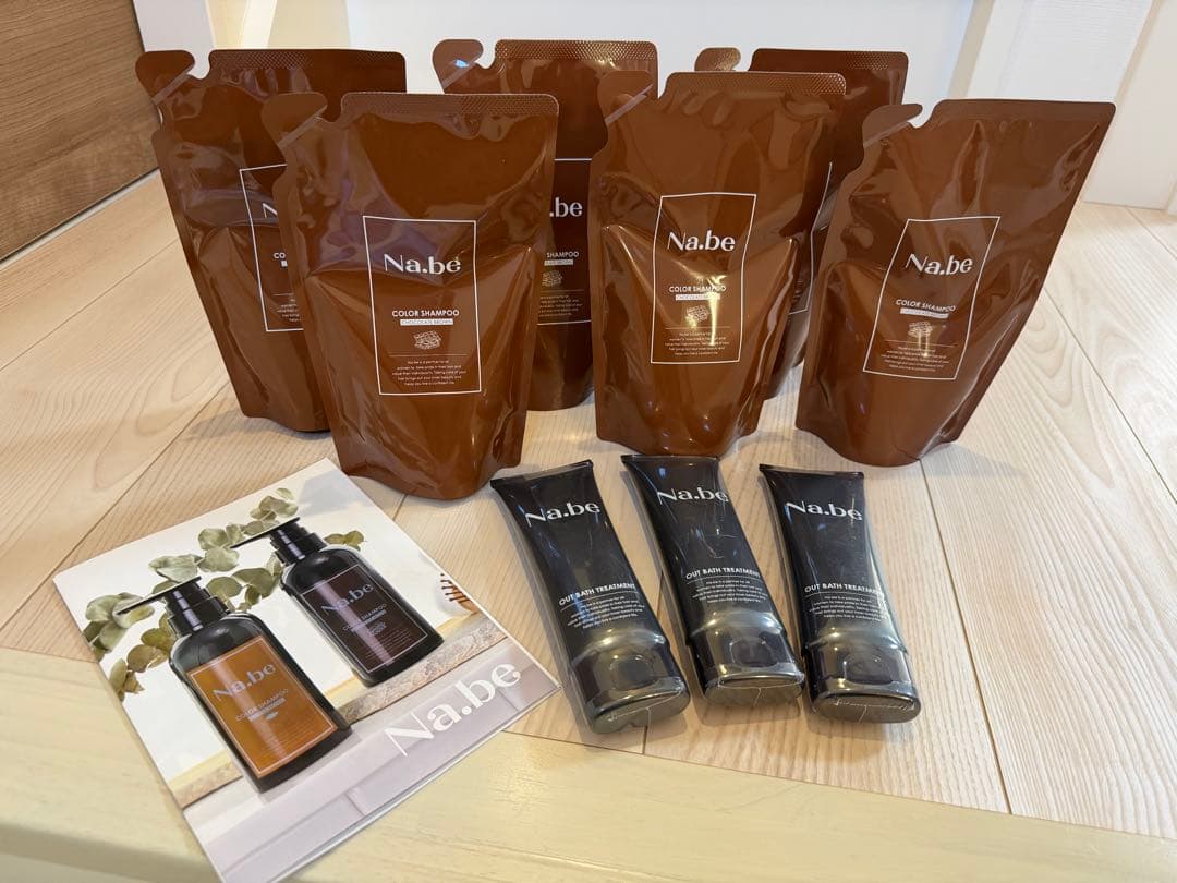 ナイブ ヘアカラーシャンプー 詰め替え300ml×６個、トリートメント３本 未開封】 Na.be / ナイブ ヘアカラーシャンプー MB モカブラウン