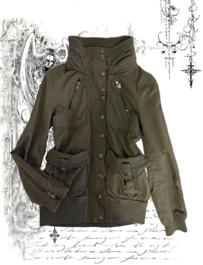 ミリタリージャケット グランジ y2k ギミックパーカー 平成ギャル 古着 ミリタリージャケット グランジ y2k ギミックパーカー 平成ギャル 古着