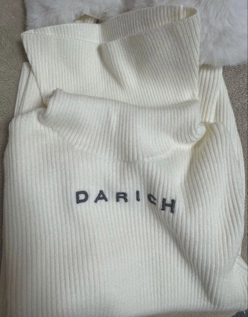 Darich スムースファーリブニットトップス IVO 袖ファー即日発送可
