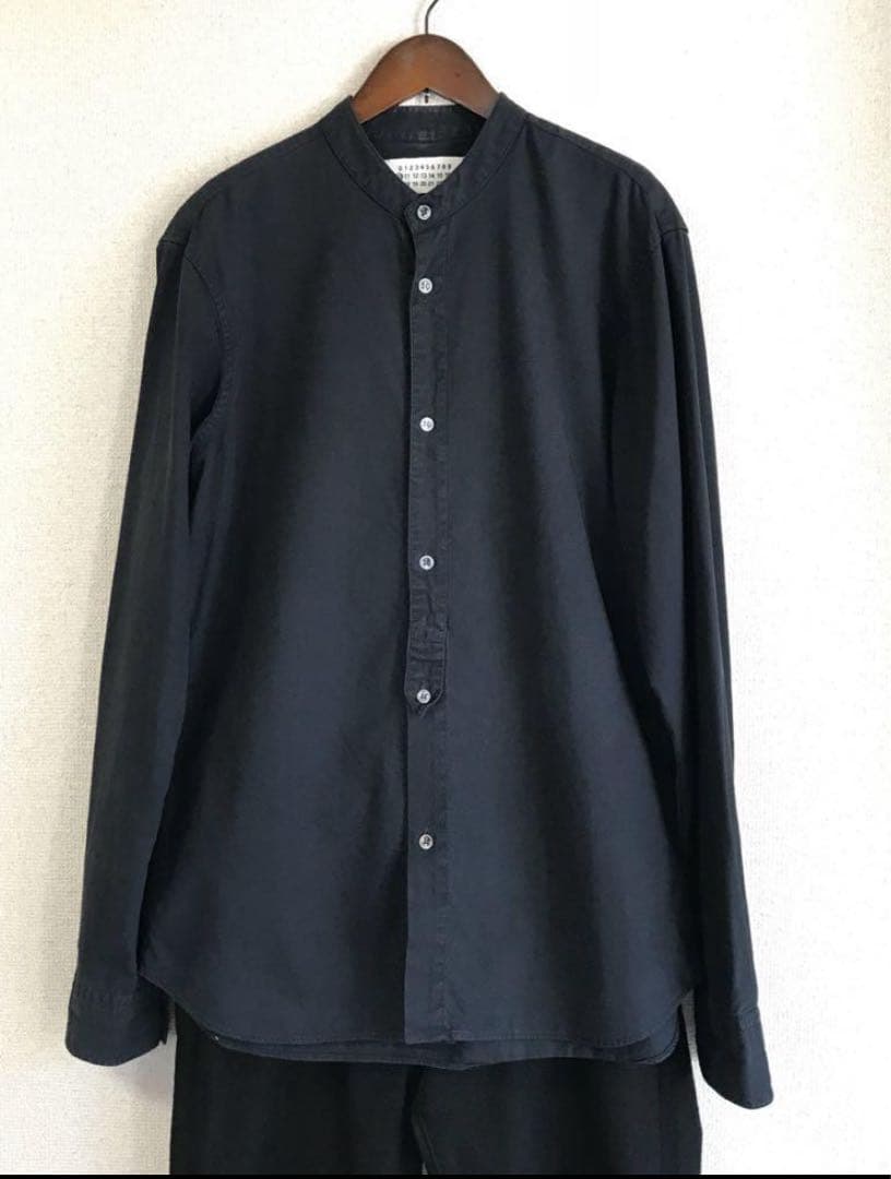 マルタンマルジェラ⑩ バンドカラーシャツ ブラック M ここのえタグ本人期　希少