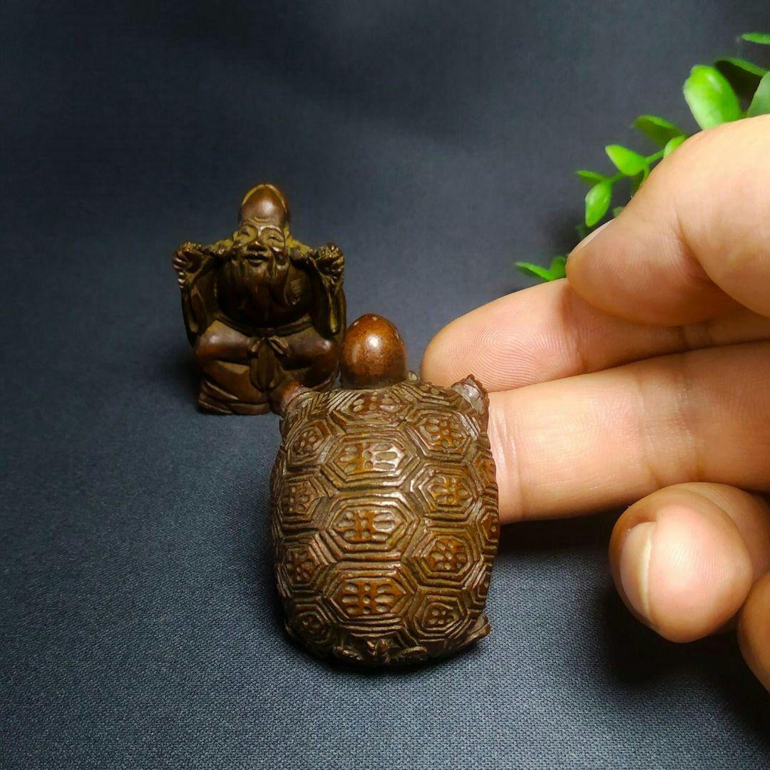 激レア！ 高岡銅器 骨董品 純銅 カメ コレクション 置物 2点セット