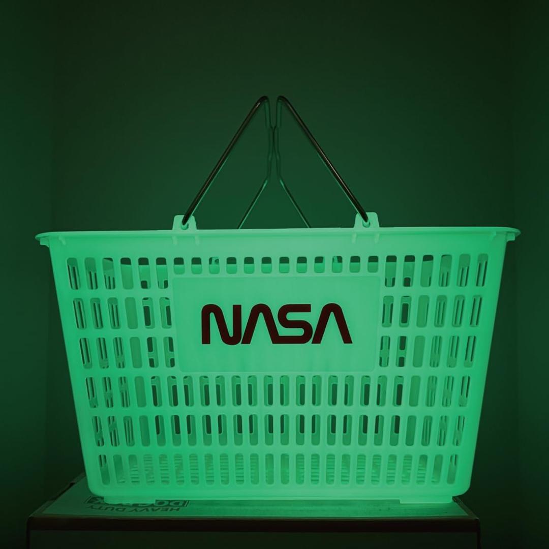 【2個セット】「蓄光」　NASA ショッピングバスケット 買い物かご GLOW 蓄光 ショッピング バスケット 買い物かご SHOPPING BASKET NASA