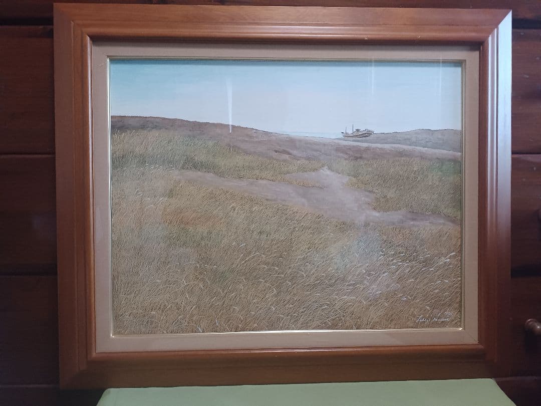 ◆ 波暮旅二　「海のある風景」　油彩　テンペラ　P10号　千葉県　◆