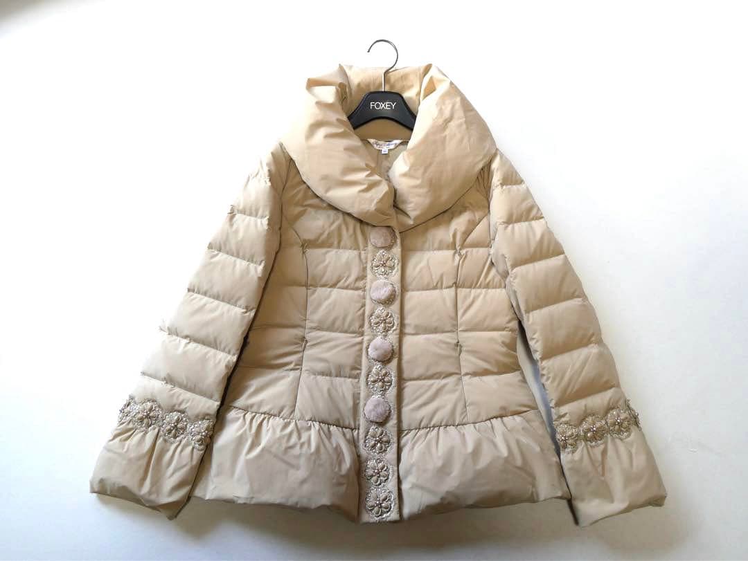 スーパービューティー レース ファーボンボン ダウンコート 40