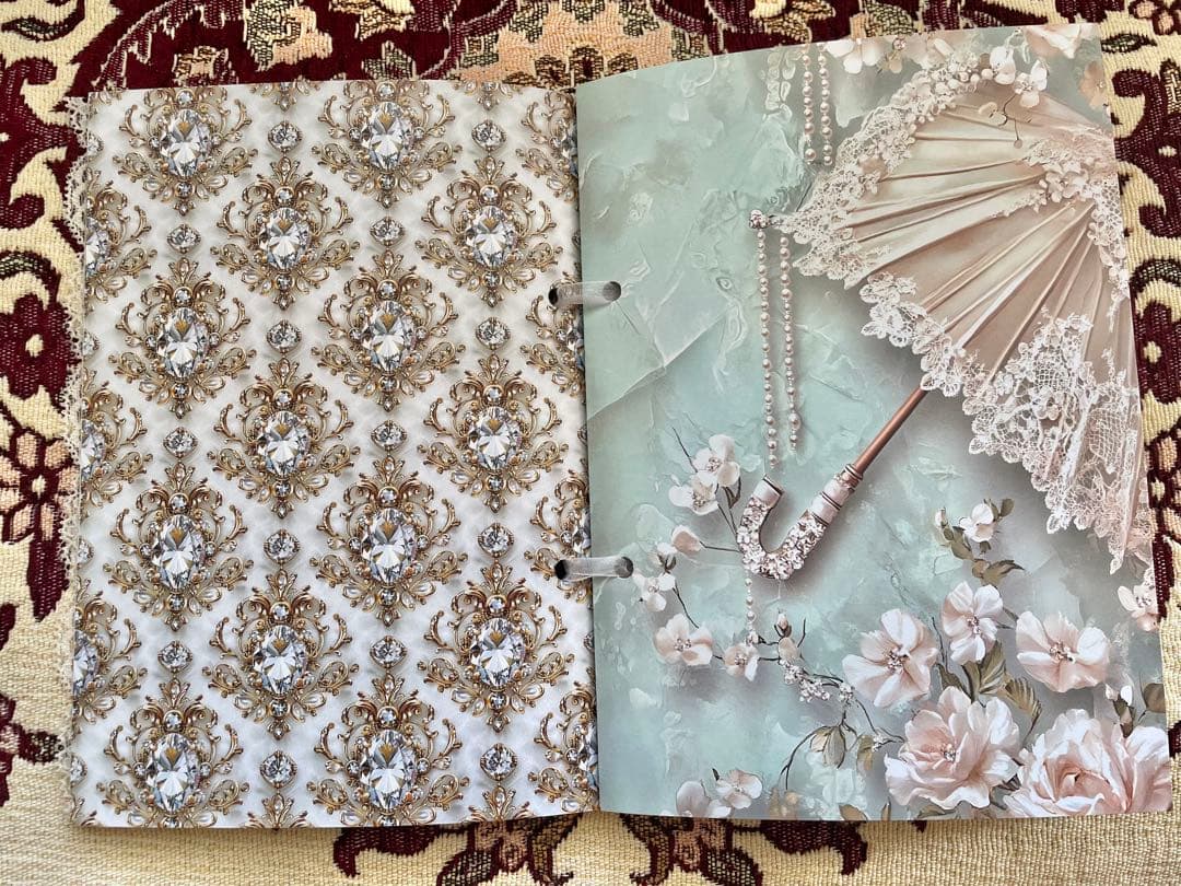 ハンドメイド☆ジャンクジャーナル雑記帳(White antique) 束帳 - メルカリ