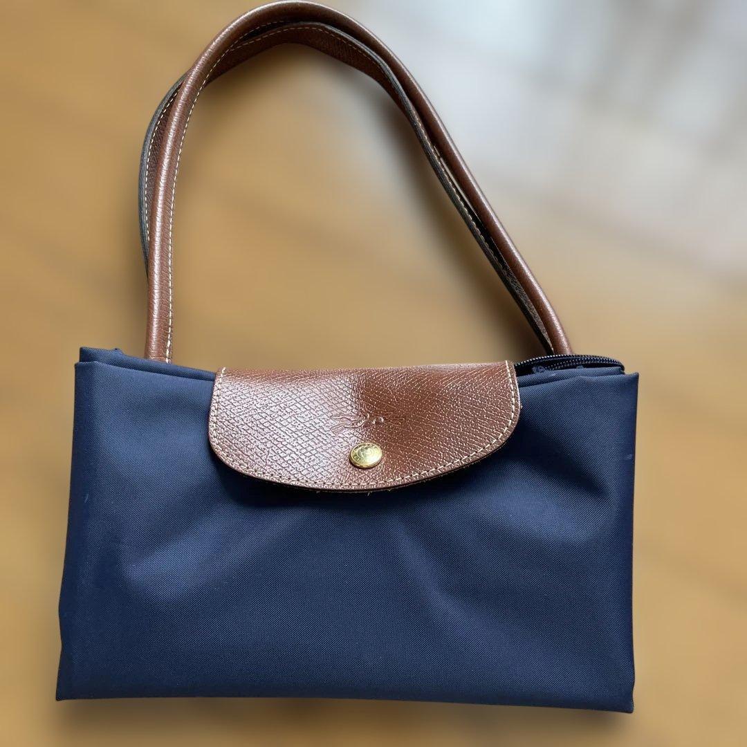 ロンシャン　ネイビー ボストンバッグ　美品