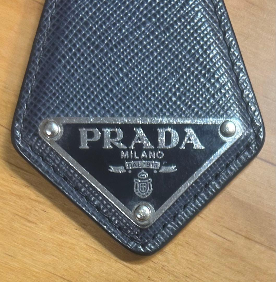 PRADA】キーリング サフィアーノレザー ネイビー - メルカリ