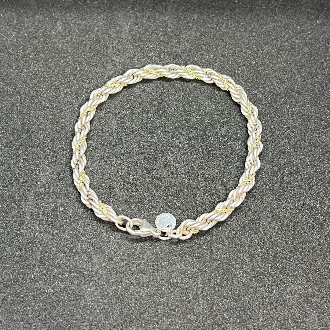 【ティファニー】ツイストコンビブレスレット　925/750
