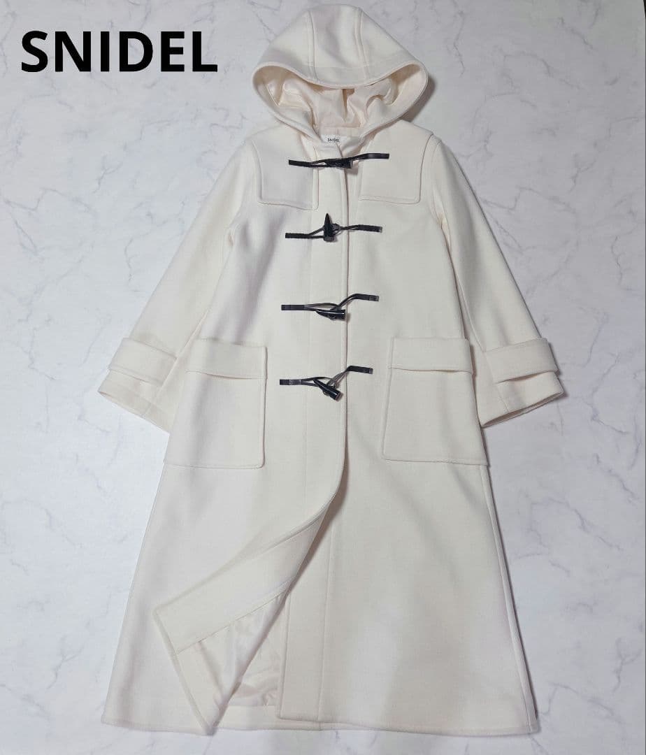 美品✨スナイデル SNIDEL ロングダッフルコート ホワイト S WEB限定