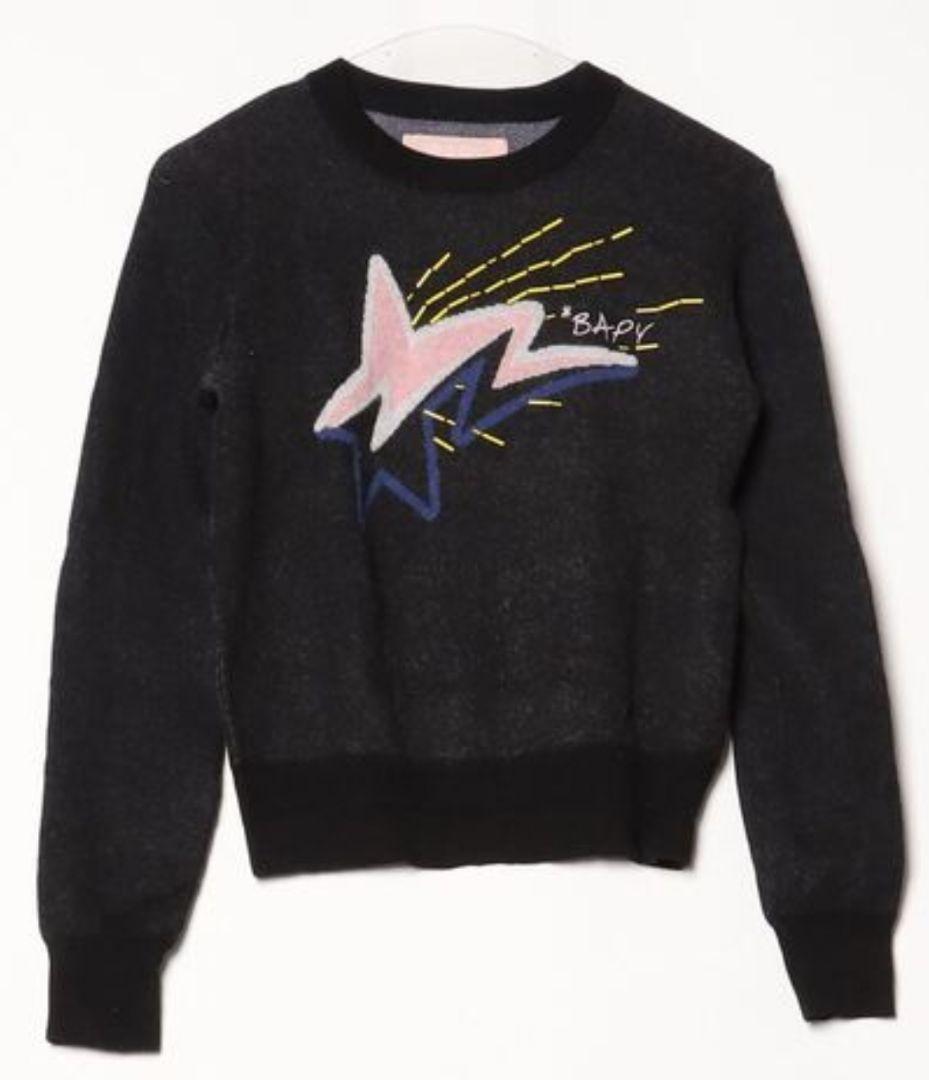 美品 BAPY BY A A BATHING APE 星型グラフィ 長袖ニット NOWHERE / BAPY BY A BATHING APE®