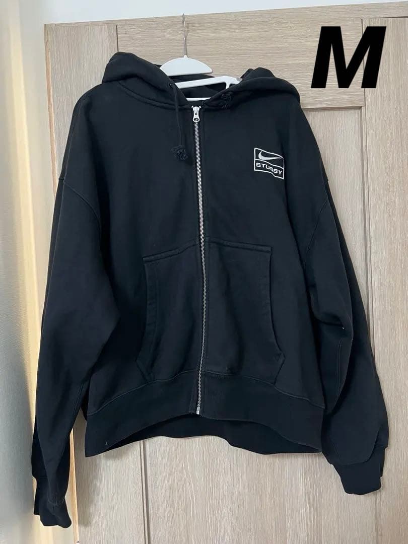 NIKE×STUSSY STONE WASHED ZIP HOODIE M Stussy x Nike Stone Washed Fleece Zip Hoodie (Asia Sizing) Black