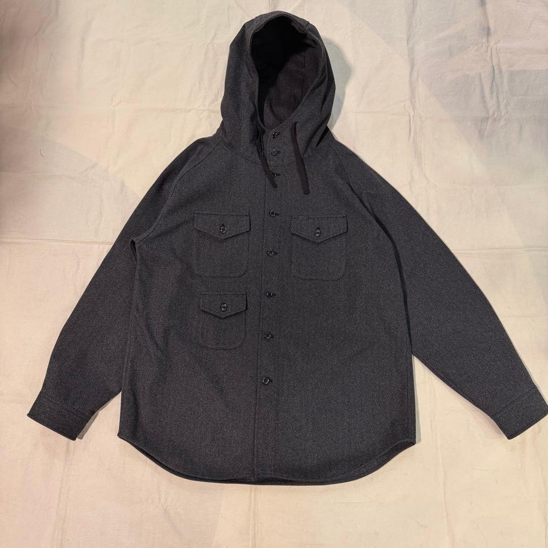 MODMNT モドメント TWEED KNIT HOODED SHIRT L