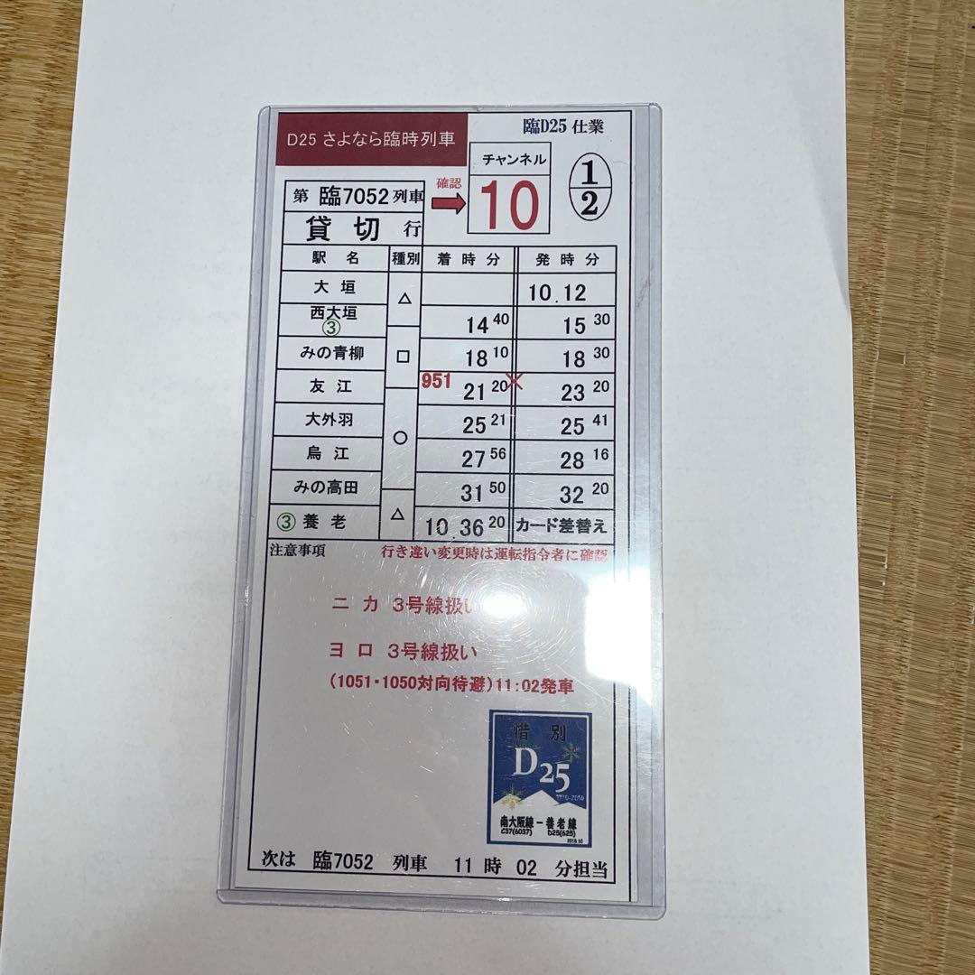 養老鉄道 D25さよなら臨時列車のスタフ