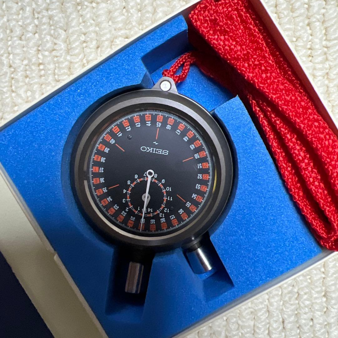 セイコー88-5080黒文字盤ビンテージ防水ストップウォッチ。DS稼働美品。