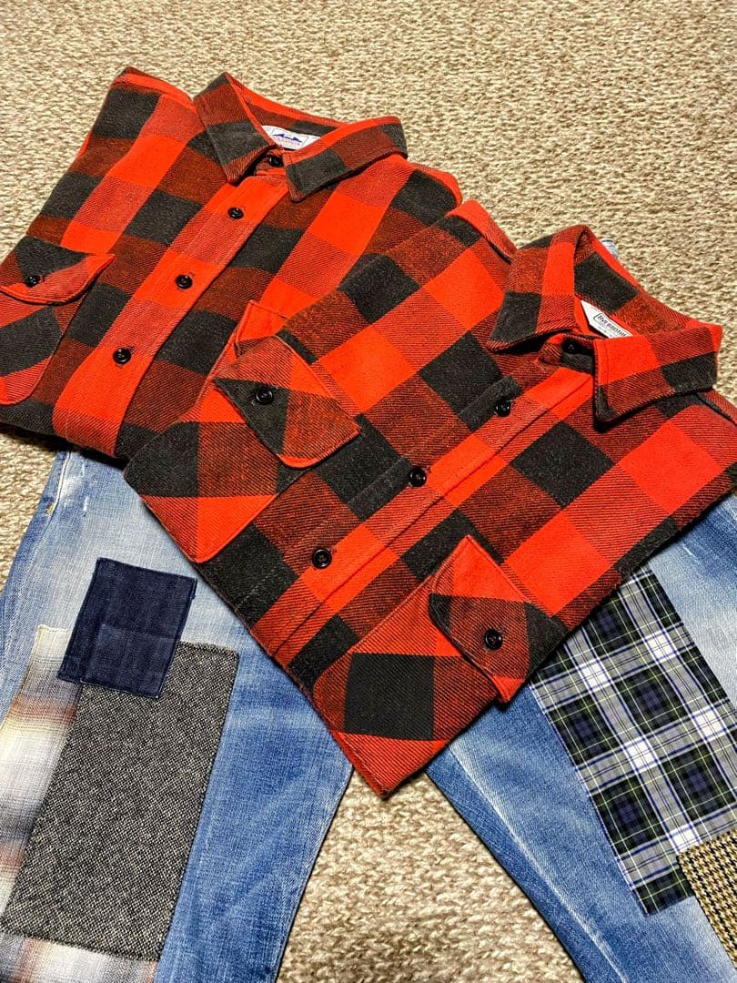 ★雰囲気抜群‼️神サイズ★80s USA製 FIVEBROTHER ヘビネル 赤黒