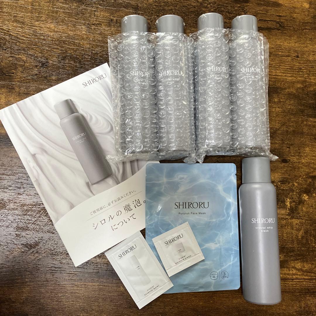 SHIRORU クリスタルホイップブラック　新品４本＋使用途中１本＋おまけ付 楽天市場】SHIRORU シロル クリスタルホイップ ブラック 120g 洗顔