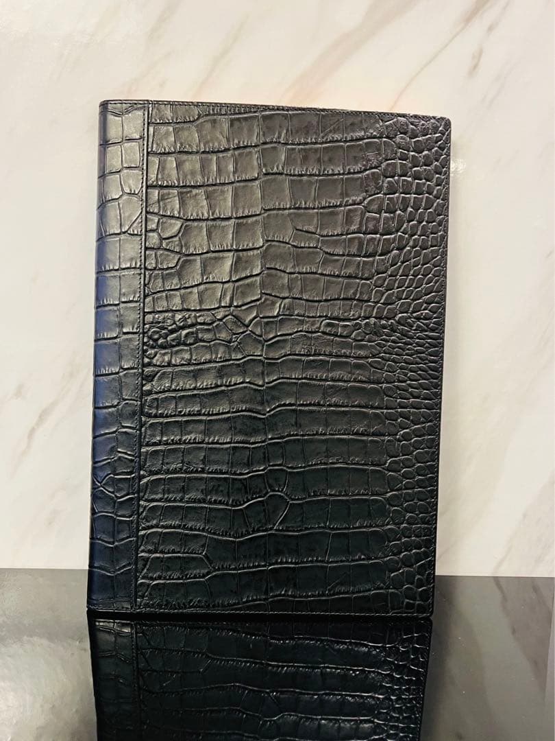 Romeo ロメオ　クロコ型押し　本革　メモパッド　L