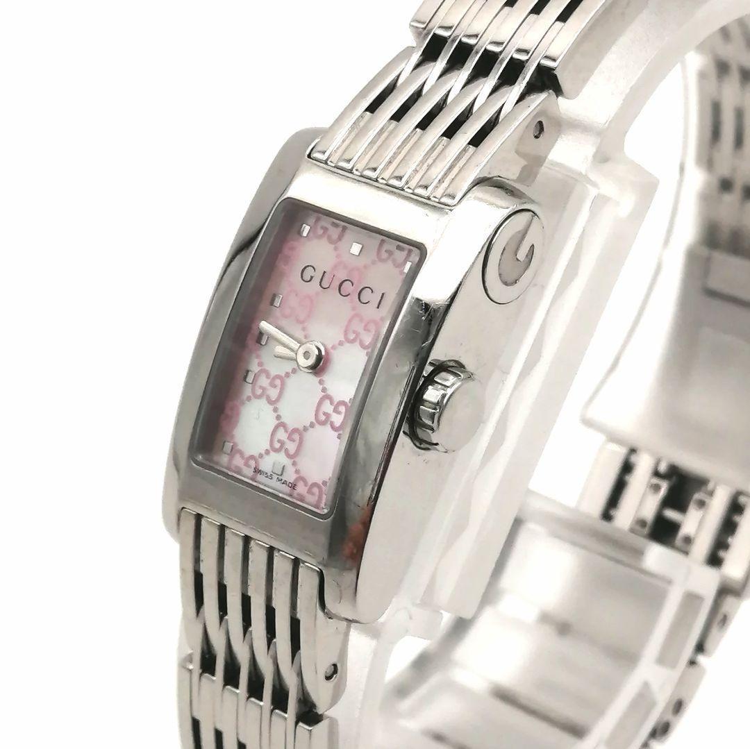 稼働✨ グッチ　G-メトロ　時計　ピンク シェル文字盤　スクエア　【新品電池】