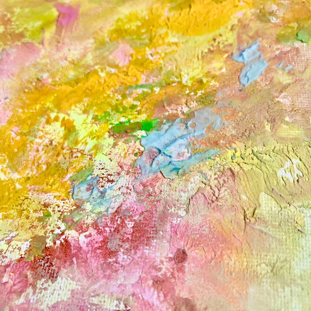 春うらら＊絵画 原画 抽象画 テクスチャーアート 花 桜 現代アート