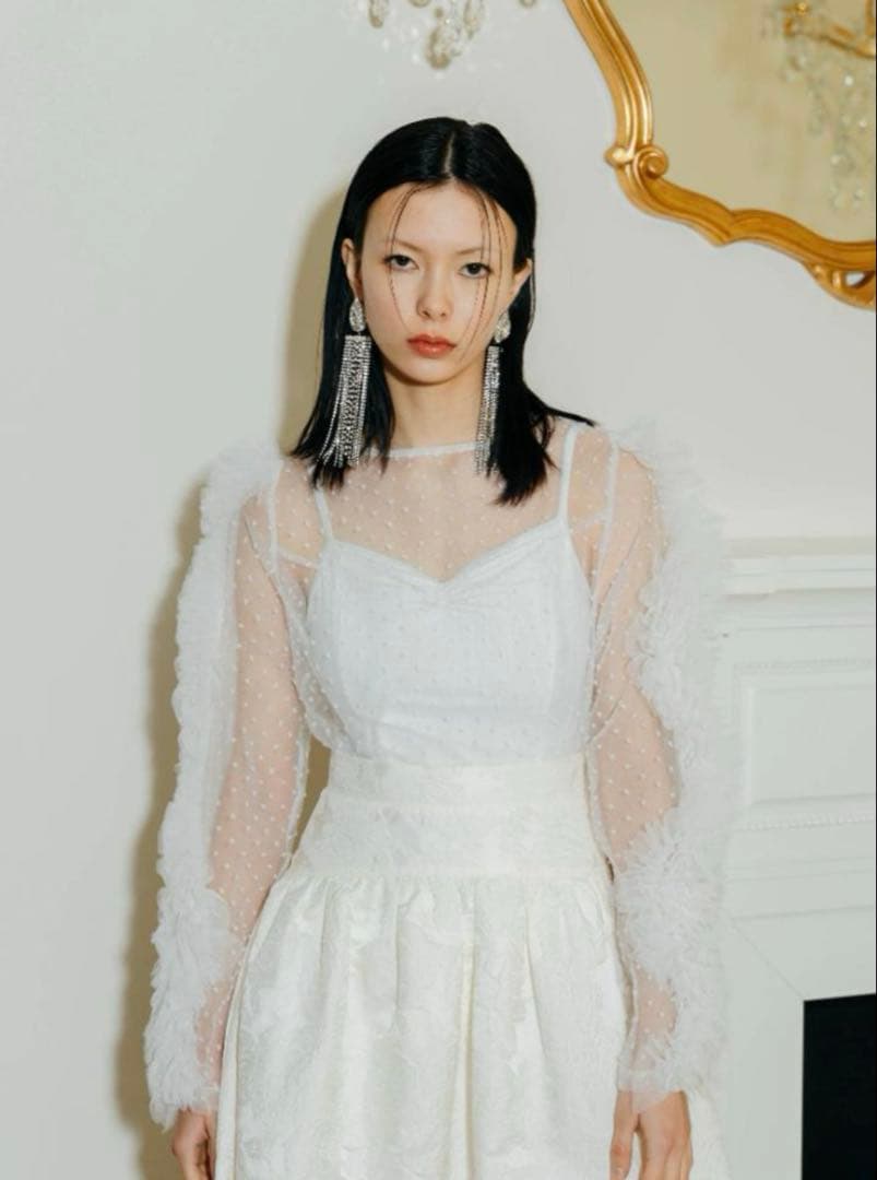 Bibiy. CAMILLE SHEER TOP WHITE 新品 - メルカリ