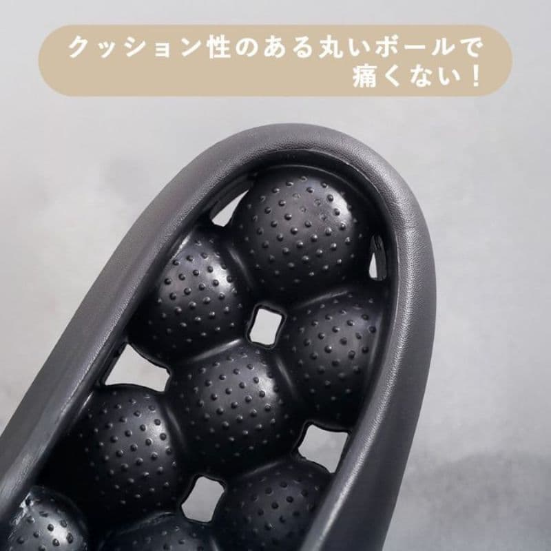 新品］おすすめ‼️健康サンダル 足ツボ クッション ブラック 24-24.5