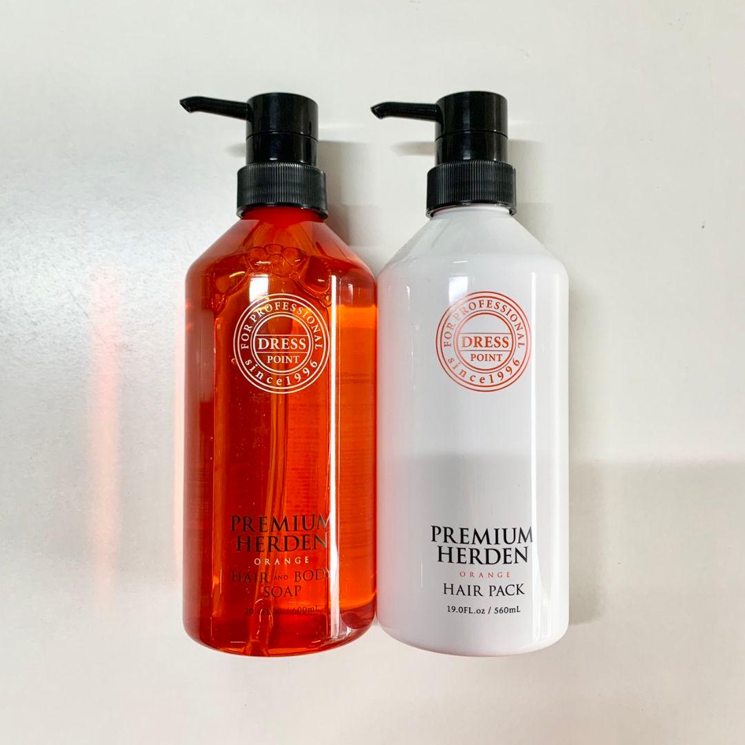 プレミアムハーデン オレンジ シャンプー ヘアパック ポンプタイプ