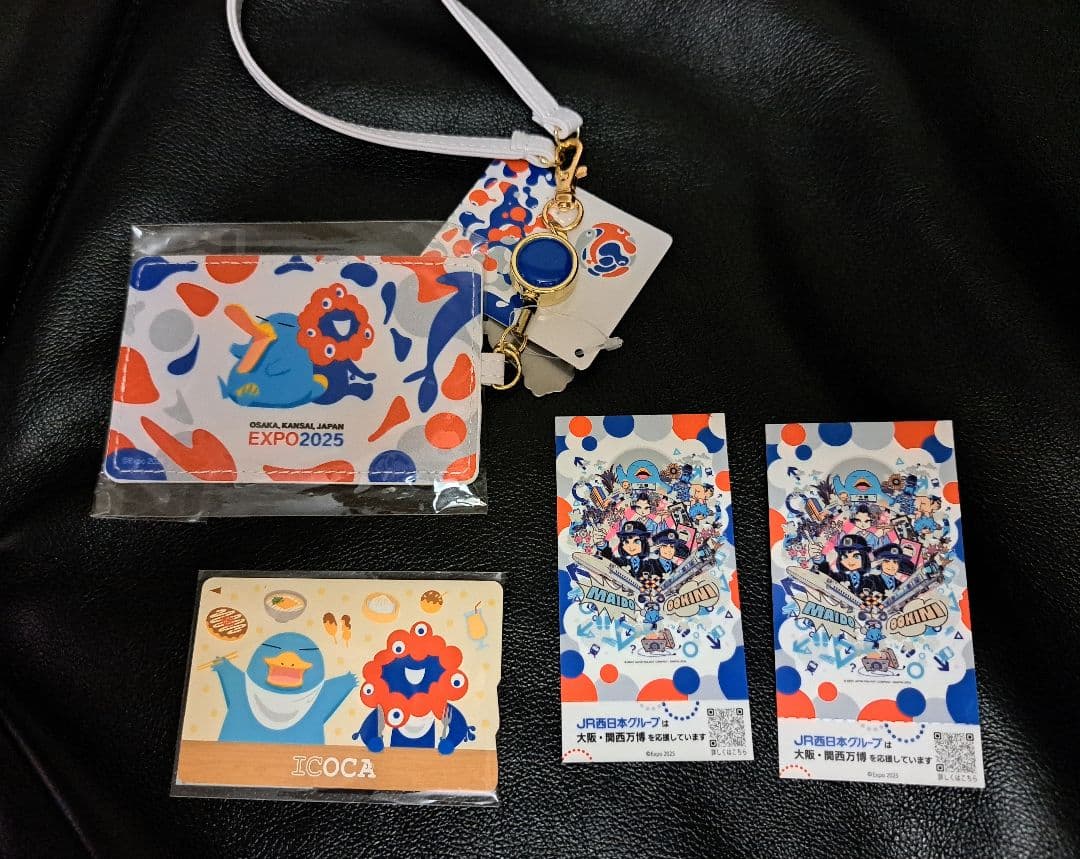 EXPO2025 ミャクミャク ICOCA+パスケース+鉄道シール2枚　　新品