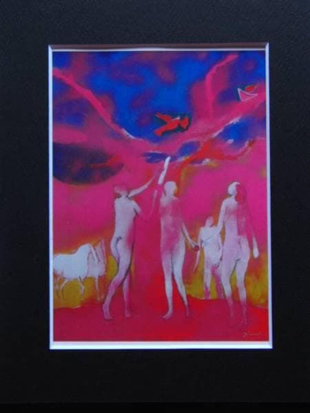 ギアマン、鳥のいる樹、レゾネより、希少、版上サイン、新品額装