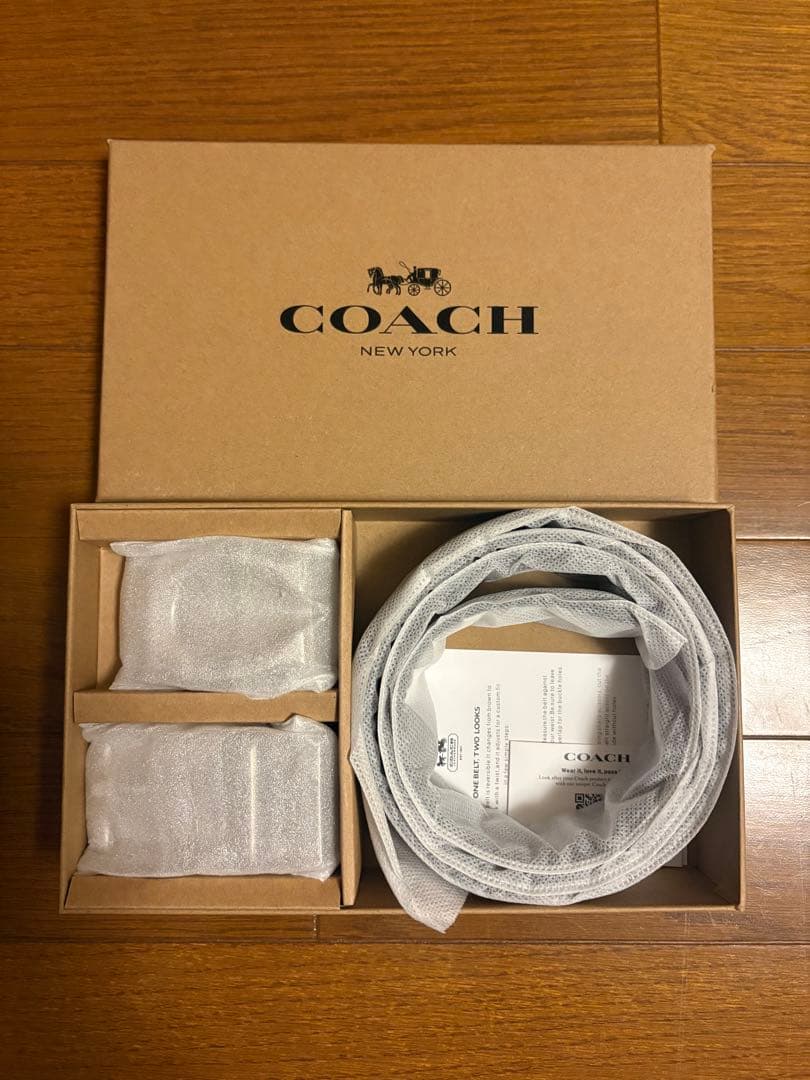 COACH コーチ リバーシブル シグネチャーベルト　シルバーバックル　回転可能