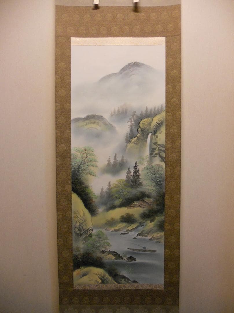 掛け軸 松観 彩色山水 絹本 希少 軸装 茶道具 掛軸 美品 です。 - メルカリ
