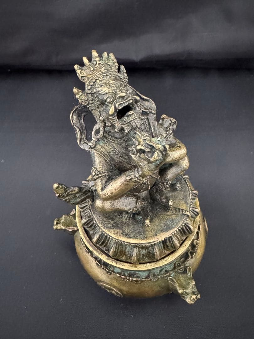 香炉 チベット仏 持金剛 彫刻 置物 開運 風水 骨董 インテリア　アンティーク