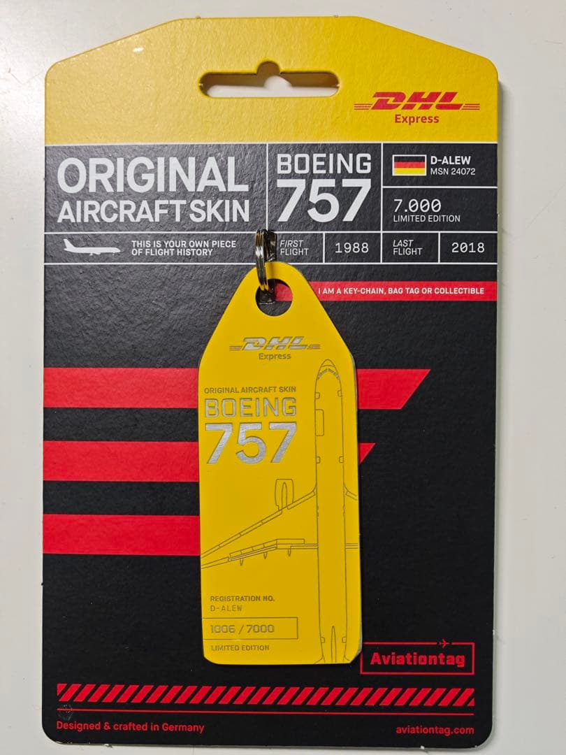 DHL Aviationtag B757 1006誕生日番号
