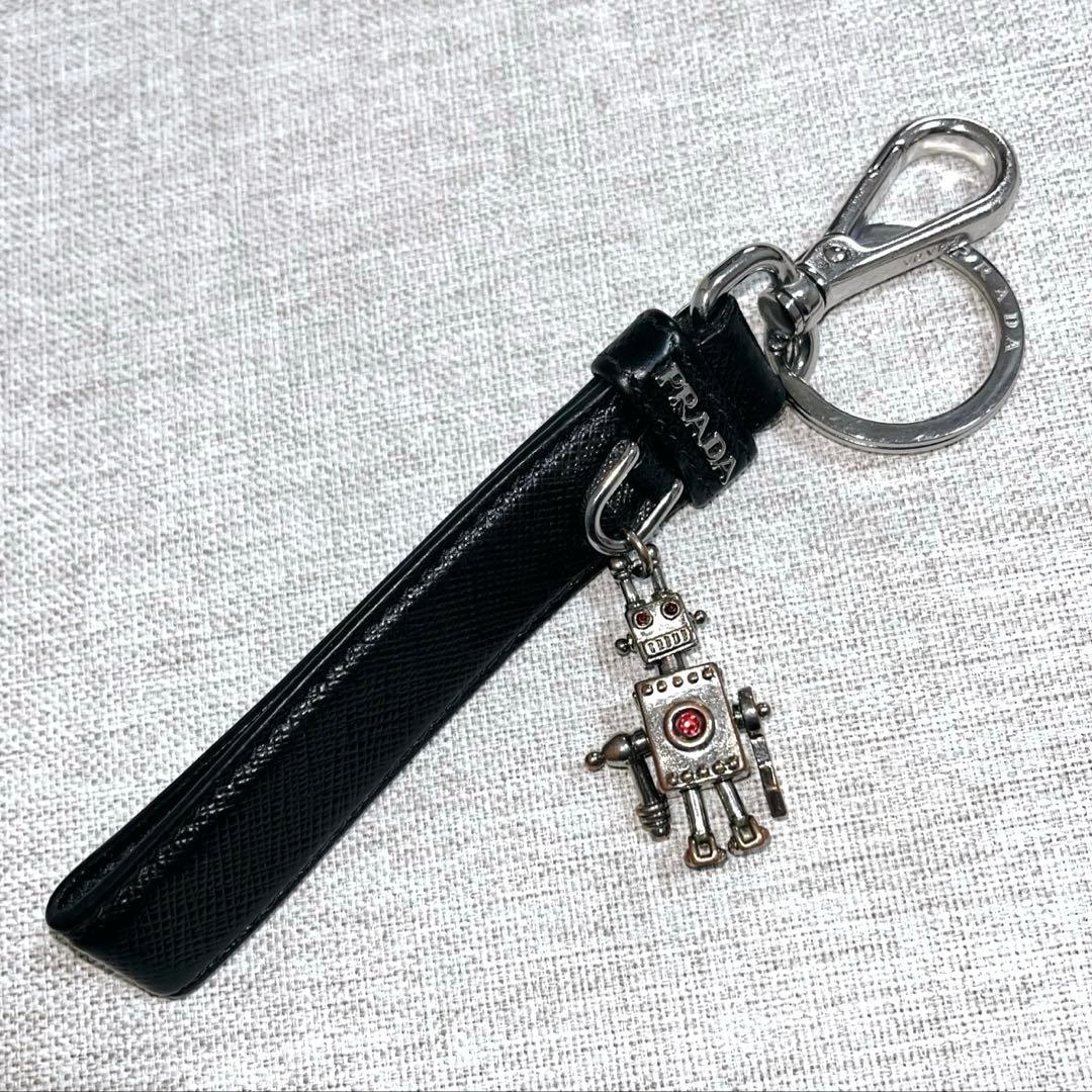 プラダ PRADA サフィアーノレザー ロボットチャームキーホルダー