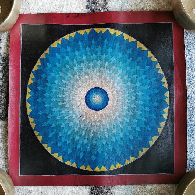 波動　コスモ（宇宙）　曼荼羅　アンティーク大　：　タンカ　仏画（額縁なし）