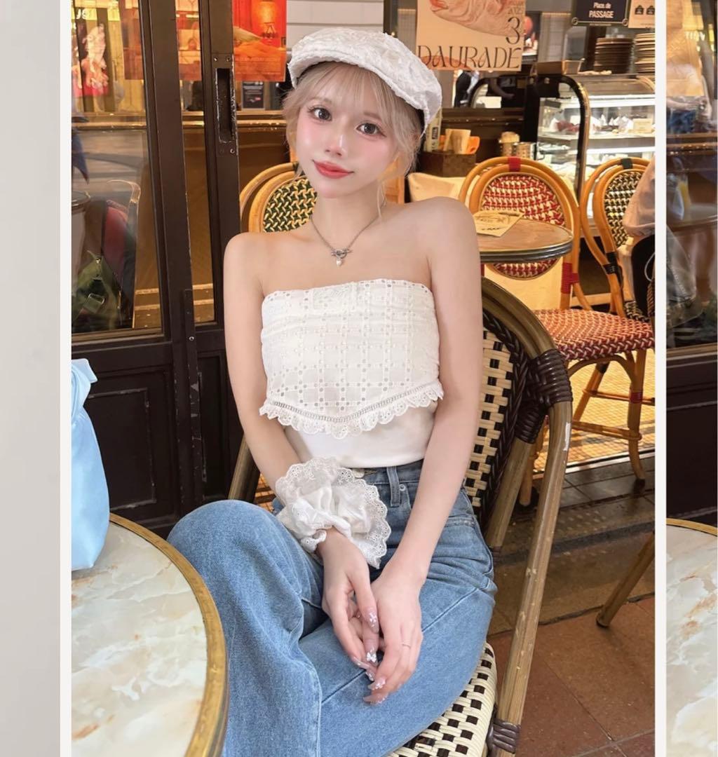 darich コットンレースドッキングベアトップス