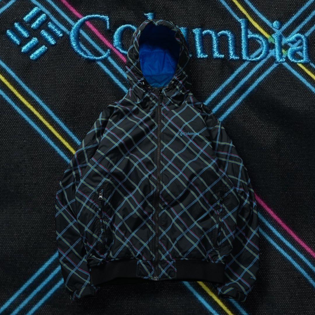 y2k Columbia パフボンバージャケット チェック柄 短丈 ブラック