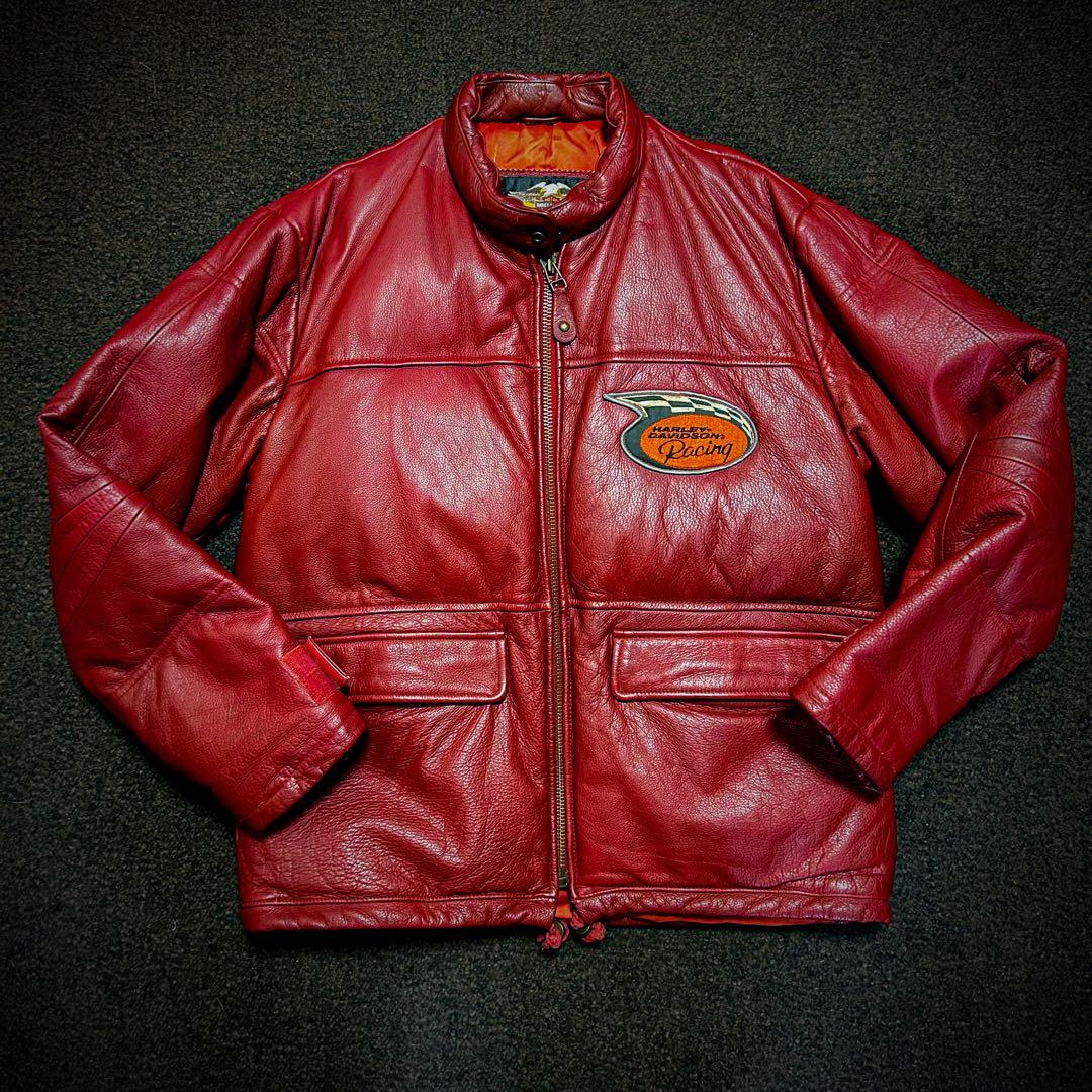 ハーレーダビッドソン デッドストックレザーダウン ボルドー M - メルカリ