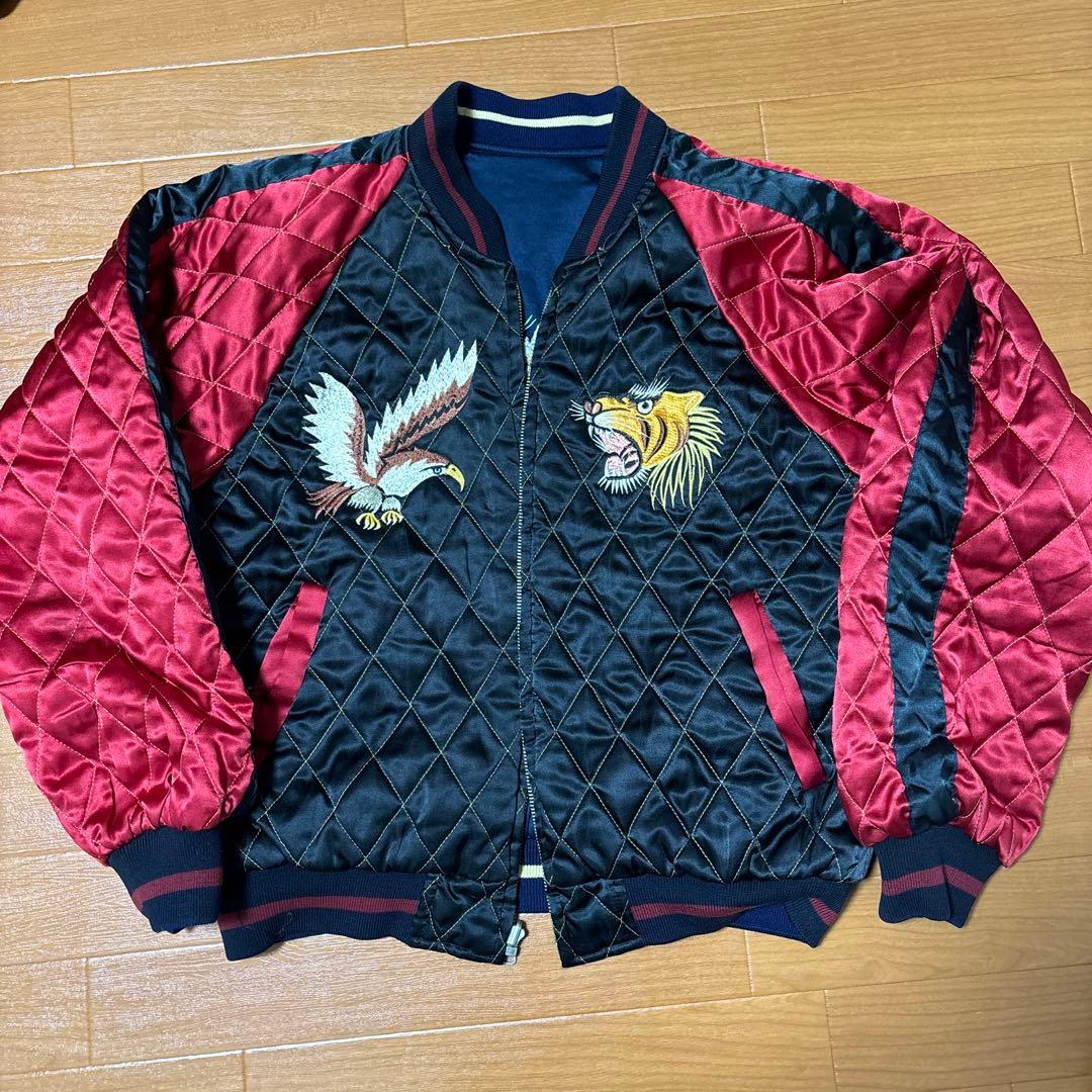 スカジャン90s 刺繍入りリバーシブル シュガーケーン 90s 東洋エンタープライズ リバーシブルスカジャン