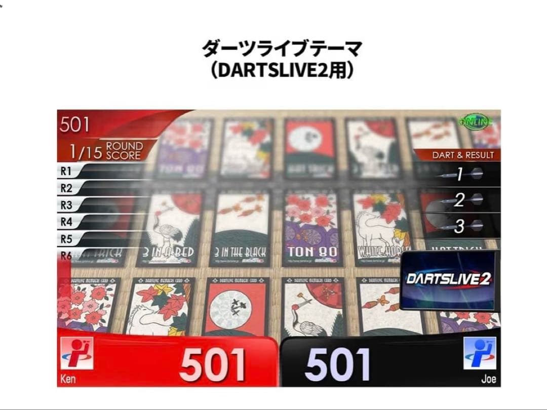 DARTSLIVE ダーツライブカード 花札 視力検査 3枚セット ダーツ
