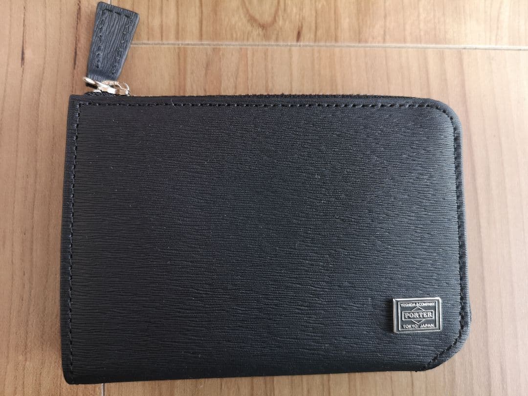 青空白球【新品．未使用】PORTER ケース 黒 パスケース付き