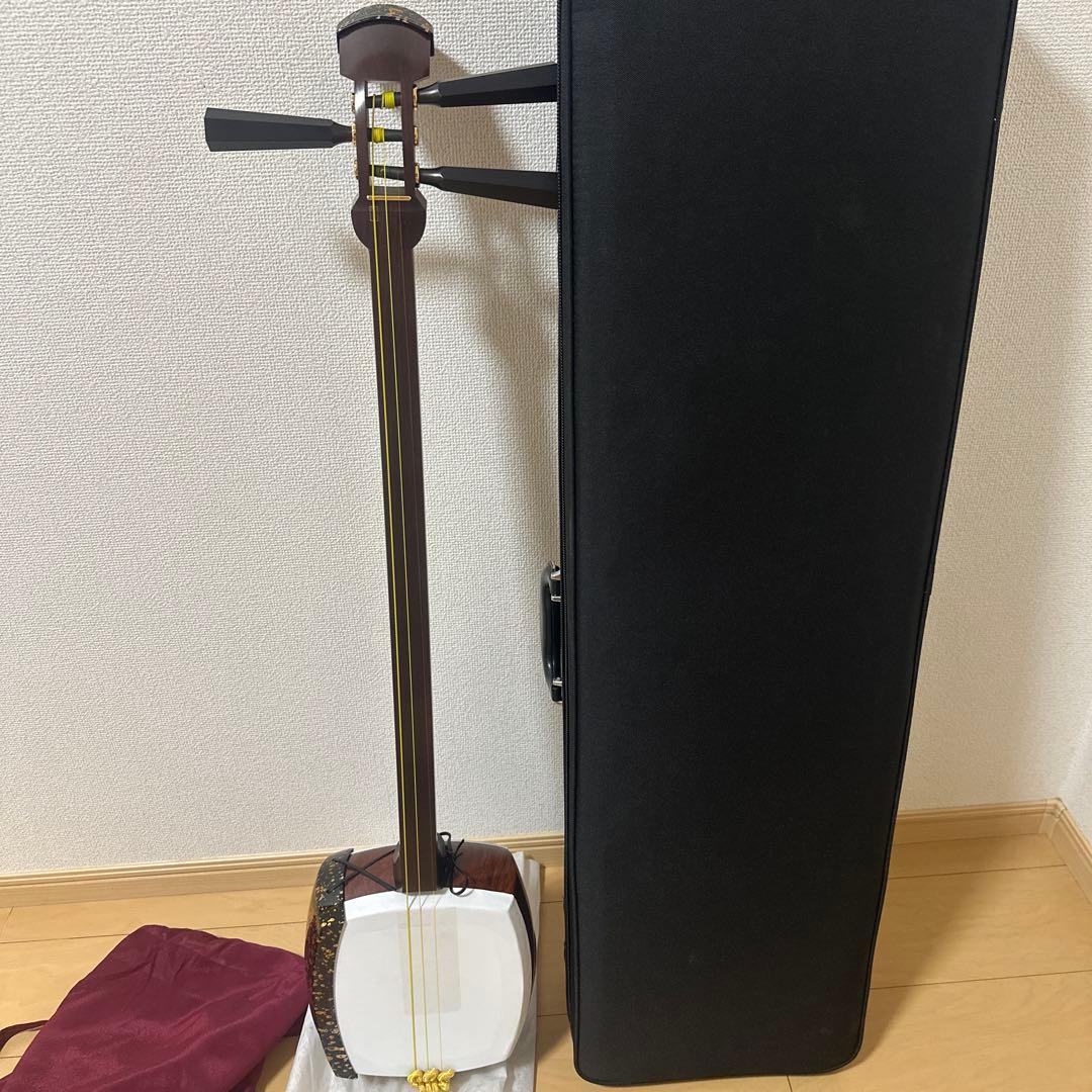 【美品】（特上）津軽三味線セット 紫檀 本体とケース