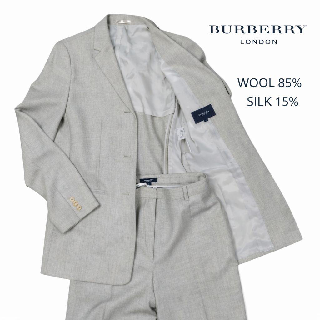 Burberry LONDON セットアップ スーツ ウールシルク グレー