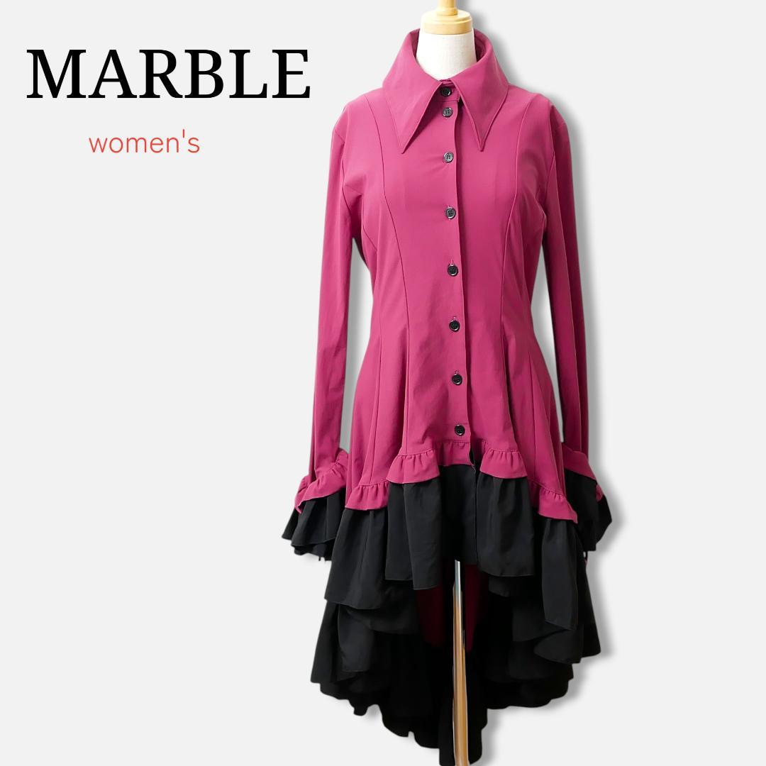 人気【MARBLE】ゴスロリ ワンピース ブラウス型 フリル型 日本製 ロリータ