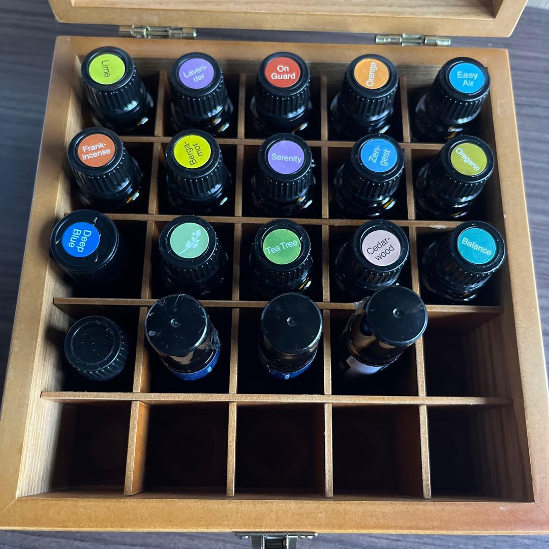 doTERRA エッセンシャルオイルセット 木製ボックス付き