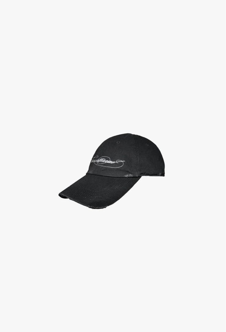 帽子 thread thread S logo script cap(black)
