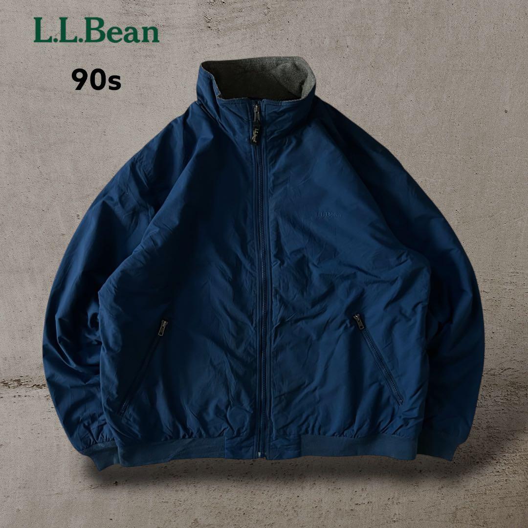 L.L.Bean90sナイロンウォームアップジャケットシンサレート裏フリース短丈