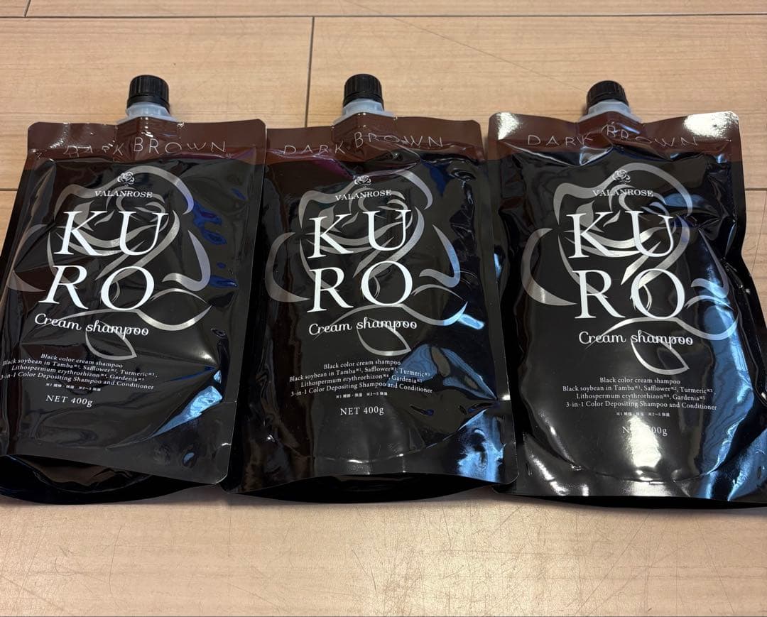 VALANROSE クロクリームシャンプー ダークブラウン 400g 3個セット