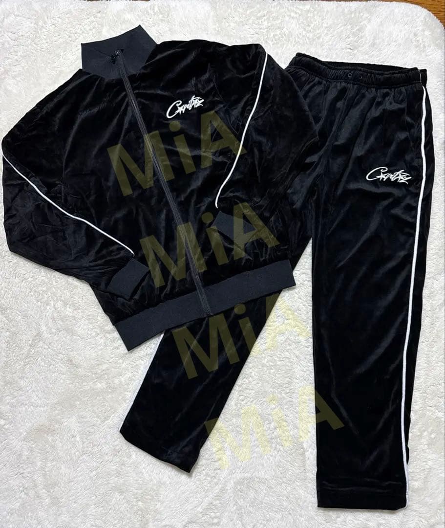 Corteiz ベロアトラックジャケット＆パンツ セットアップ M ブラック